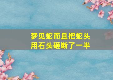 梦见蛇而且把蛇头用石头砸断了一半