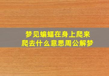 梦见蝙蝠在身上爬来爬去什么意思周公解梦