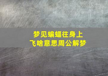 梦见蝙蝠往身上飞啥意思周公解梦