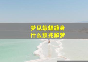 梦见蝙蝠缠身什么预兆解梦