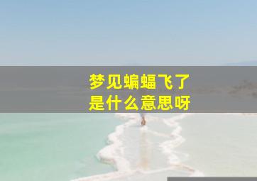 梦见蝙蝠飞了是什么意思呀