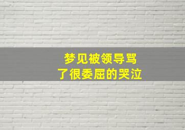 梦见被领导骂了很委屈的哭泣