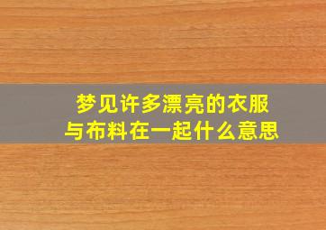 梦见许多漂亮的衣服与布料在一起什么意思