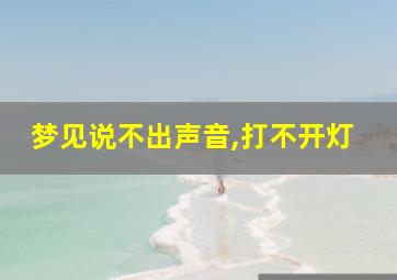 梦见说不出声音,打不开灯