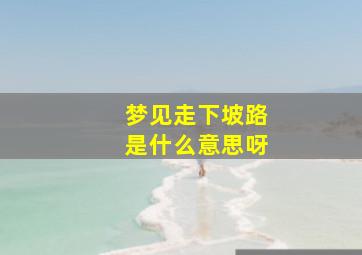 梦见走下坡路是什么意思呀