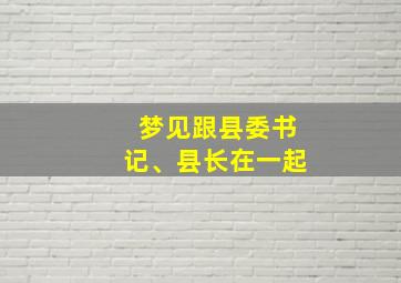 梦见跟县委书记、县长在一起