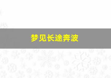 梦见长途奔波