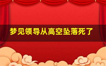 梦见领导从高空坠落死了