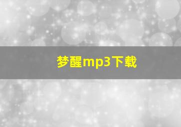 梦醒mp3下载