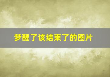 梦醒了该结束了的图片