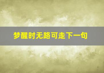 梦醒时无路可走下一句