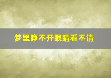 梦里睁不开眼睛看不清