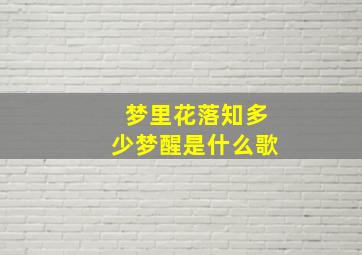 梦里花落知多少梦醒是什么歌