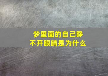 梦里面的自己睁不开眼睛是为什么