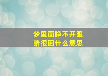 梦里面睁不开眼睛很困什么意思