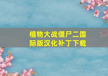 植物大战僵尸二国际版汉化补丁下载