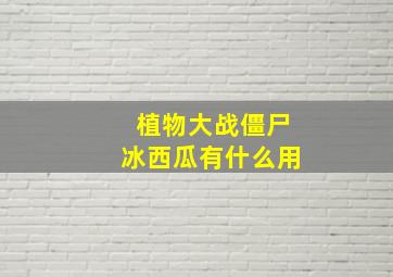 植物大战僵尸冰西瓜有什么用