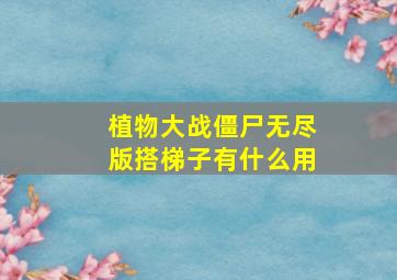 植物大战僵尸无尽版搭梯子有什么用