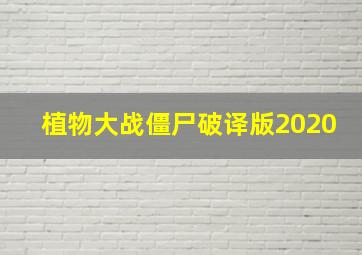 植物大战僵尸破译版2020