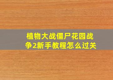 植物大战僵尸花园战争2新手教程怎么过关