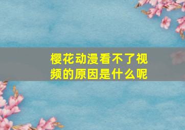 樱花动漫看不了视频的原因是什么呢