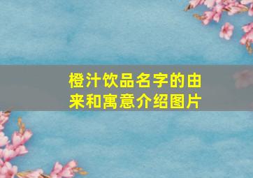 橙汁饮品名字的由来和寓意介绍图片