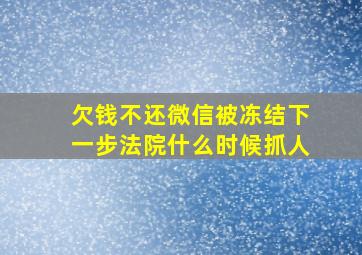 欠钱不还微信被冻结下一步法院什么时候抓人