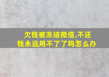 欠钱被冻结微信,不还钱永远用不了了吗怎么办