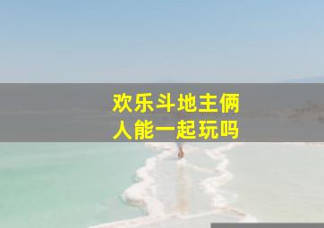 欢乐斗地主俩人能一起玩吗