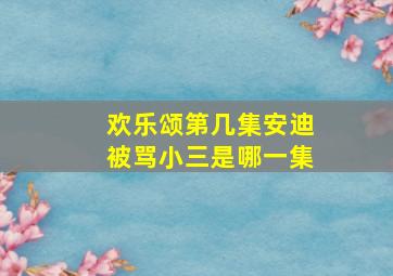 欢乐颂第几集安迪被骂小三是哪一集