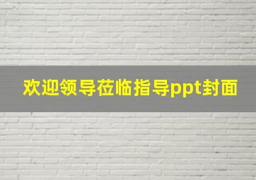 欢迎领导莅临指导ppt封面