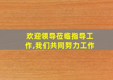 欢迎领导莅临指导工作,我们共同努力工作