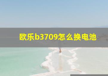 欧乐b3709怎么换电池