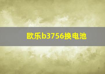 欧乐b3756换电池