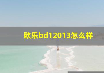 欧乐bd12013怎么样