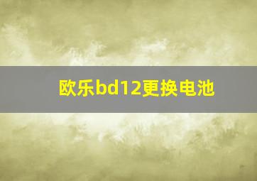 欧乐bd12更换电池