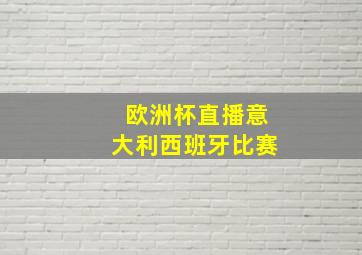 欧洲杯直播意大利西班牙比赛