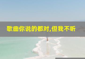 歌曲你说的都对,但我不听