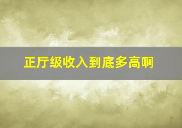 正厅级收入到底多高啊