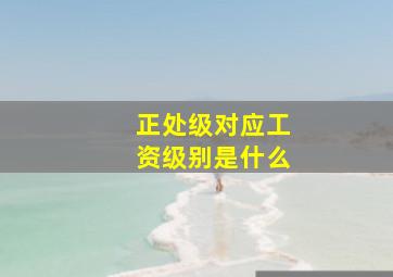 正处级对应工资级别是什么