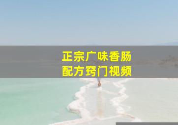 正宗广味香肠配方窍门视频