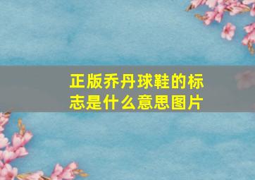 正版乔丹球鞋的标志是什么意思图片