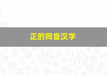 正的同音汉字