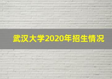 武汉大学2020年招生情况