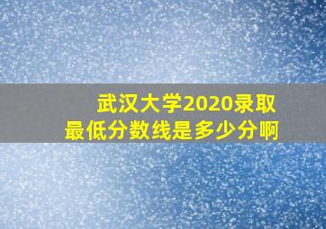 武汉大学2020录取最低分数线是多少分啊