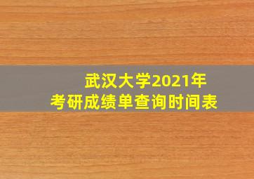 武汉大学2021年考研成绩单查询时间表