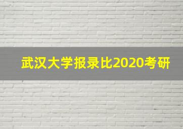 武汉大学报录比2020考研