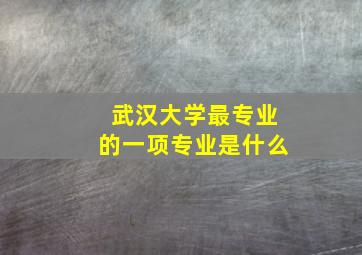 武汉大学最专业的一项专业是什么