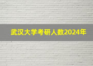 武汉大学考研人数2024年