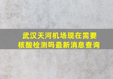 武汉天河机场现在需要核酸检测吗最新消息查询